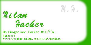 milan hacker business card